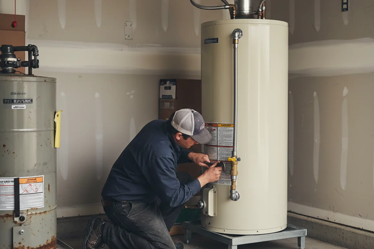 Water heater and shutoff valve replacement in Brentwood